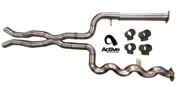 Active Autowerke G80/G82 M3/M4 Signature Equal Length mid-pipe with G-brace-Exhaust-Silicon Valley Bimmer