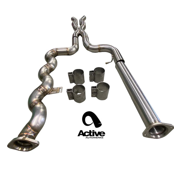 Active Autowerke G80/G82 M3/M4 Signature Equal Length mid-pipe with G-brace-Exhaust-Silicon Valley Bimmer