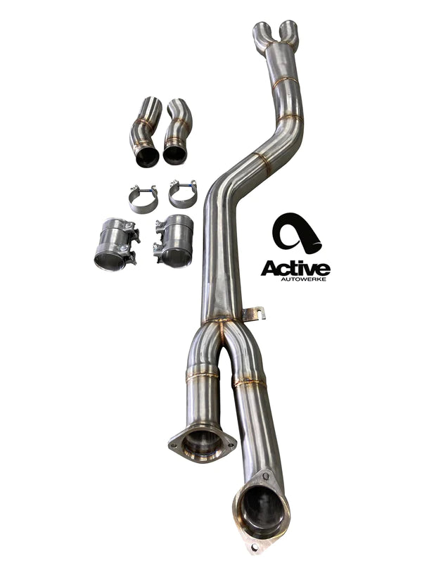 Active Autowerke BMW G80/G82 M3/M4 Signature single mid-pipe with G-brace-Exhaust-Silicon Valley Bimmer