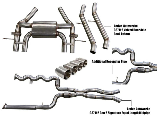 Active Autowerke G87 M2 Exhaust Bundle Equal Length Resonated-Exhaust-Silicon Valley Bimmer