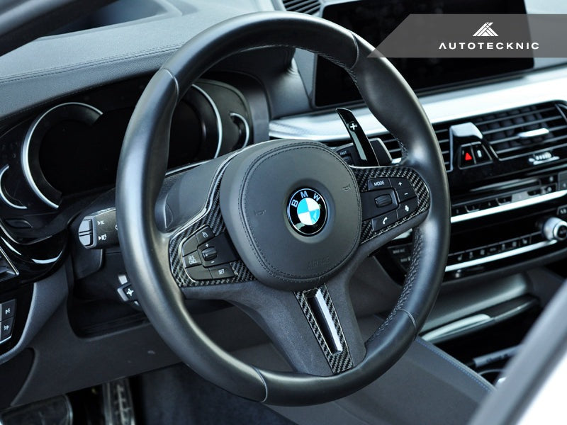 AutoTecknic Carbon Alcantara Steering Wheel Trim - F90 M5 2018-2019-Interior-Silicon Valley Bimmer