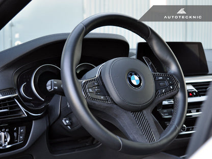 AutoTecknic Carbon Alcantara Steering Wheel Trim - G11/ G12 7-Series-Interior-Silicon Valley Bimmer