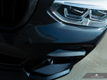 AutoTecknic Carbon Fiber Front Bumper Trim Set - G01 X3 | G02 X4 M40I Pre-LCI-Exterior-Silicon Valley Bimmer