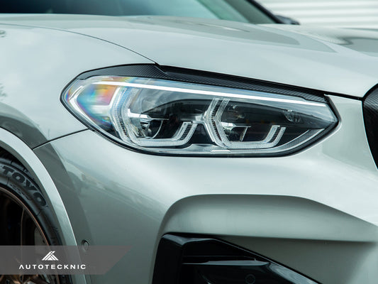 AutoTecknic Carbon Fiber Headlight Trim Set - G01 X3 | G02 X4-Exterior-Silicon Valley Bimmer