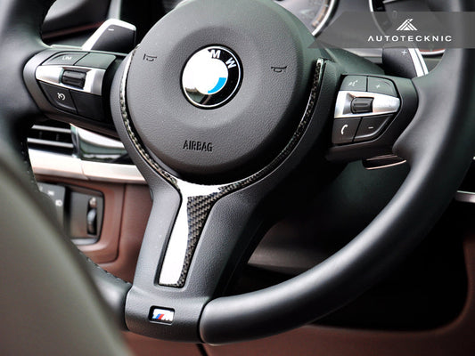 AutoTecknic Carbon Fiber M-Sport Steering Wheel Trim - F10 5-Series | F06/ F12/ F13 6-Series-Interior-Silicon Valley Bimmer
