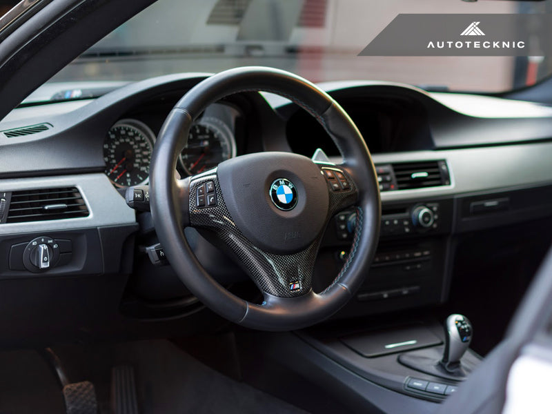 AutoTecknic Carbon Fiber Steering Wheel Trim - E9X M3 | E82 1M Coupe-Interior-Silicon Valley Bimmer