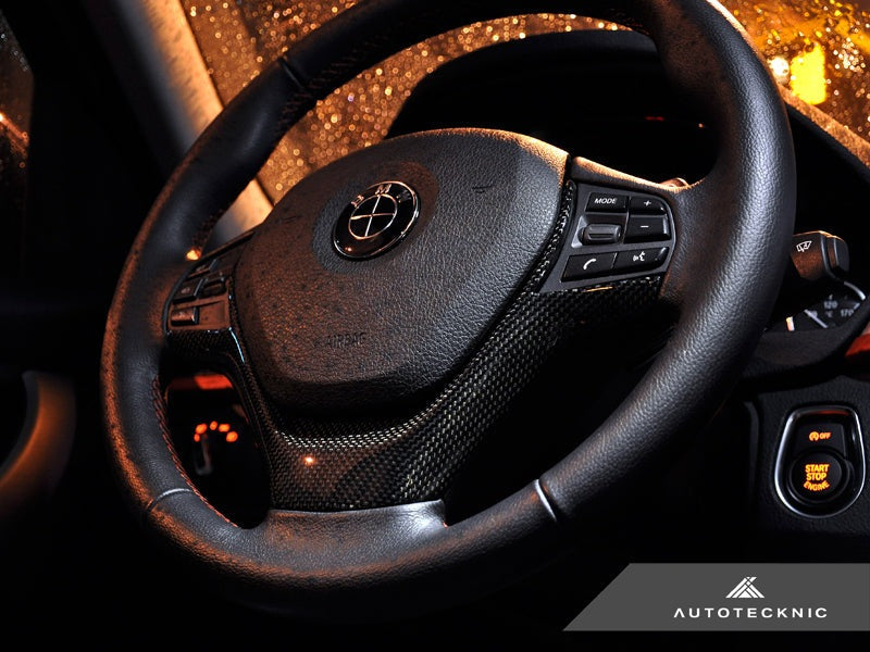 AutoTecknic Carbon Fiber Steering Wheel Trim - F20 1-Series | F22 2-Series | F30/ F34 3-Series | F32/ F36 4-Series-Interior-Silicon Valley Bimmer