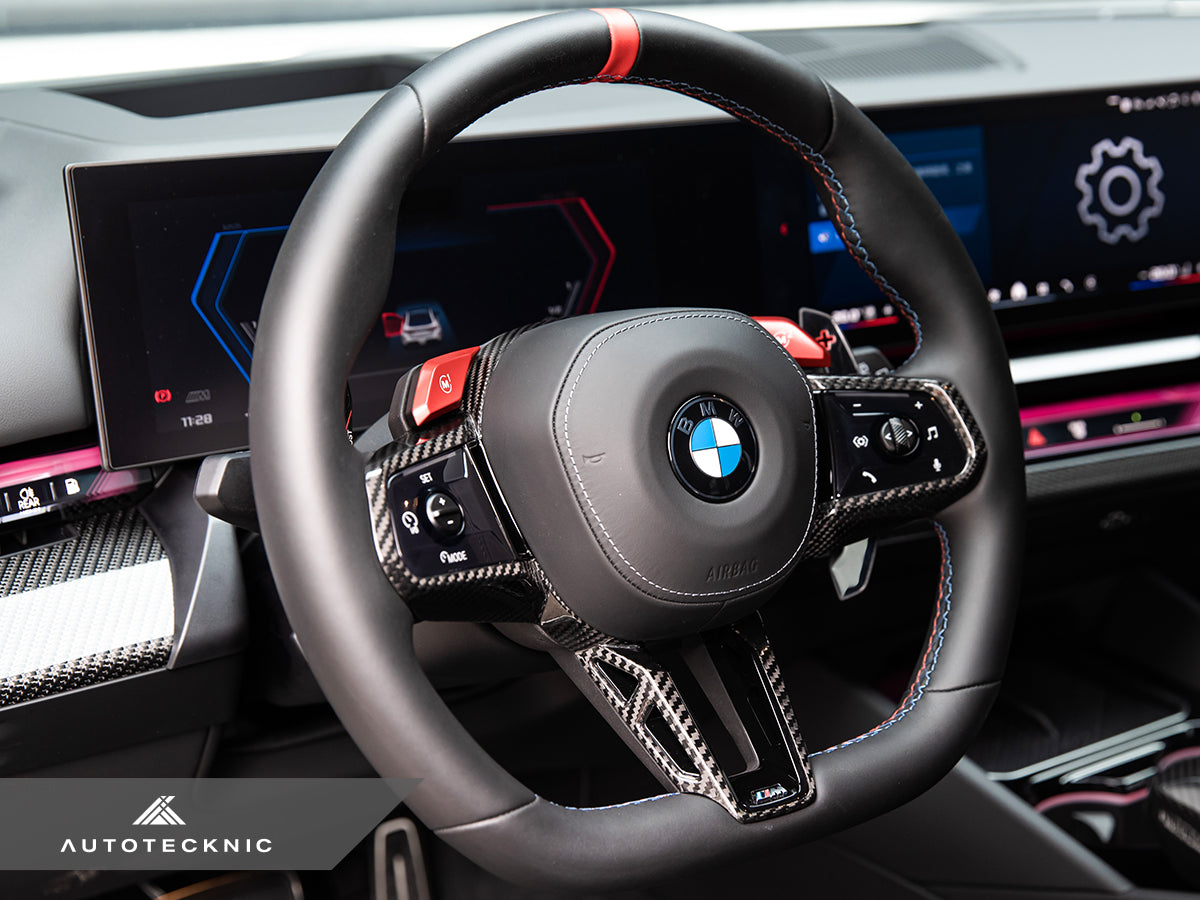 AutoTecknic Carbon Fiber Steering Wheel Trim - G90/ G99 M5-Interior-Silicon Valley Bimmer