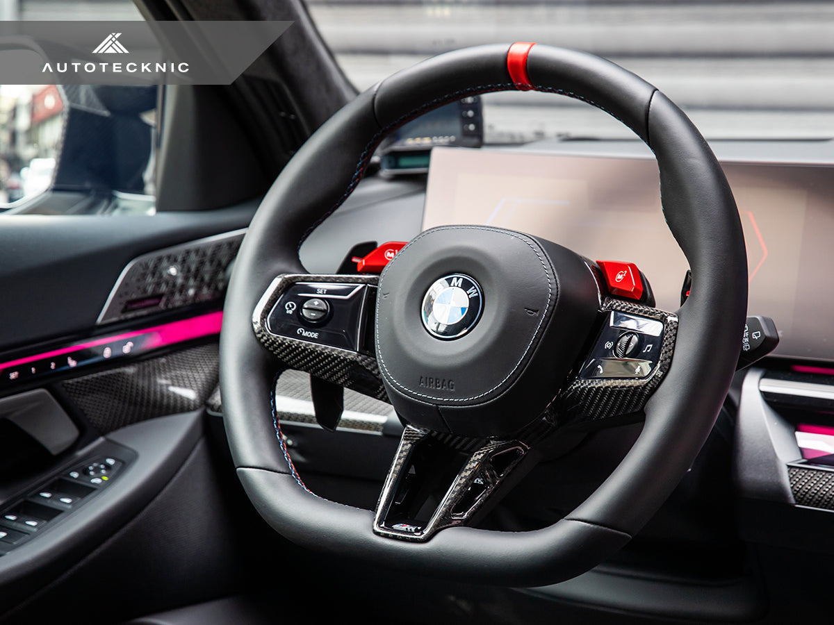 AutoTecknic Carbon Fiber Steering Wheel Trim - G90/ G99 M5-Interior-Silicon Valley Bimmer