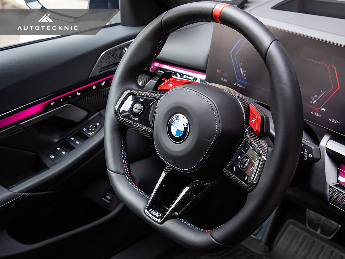 AutoTecknic Carbon Fiber Steering Wheel Trim - G90/ G99 M5-Interior-Silicon Valley Bimmer