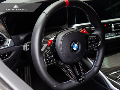 AutoTecknic Carbon LCI Steering Wheel Top Cover - G8X M2/ M3/ M4-Interior-Silicon Valley Bimmer