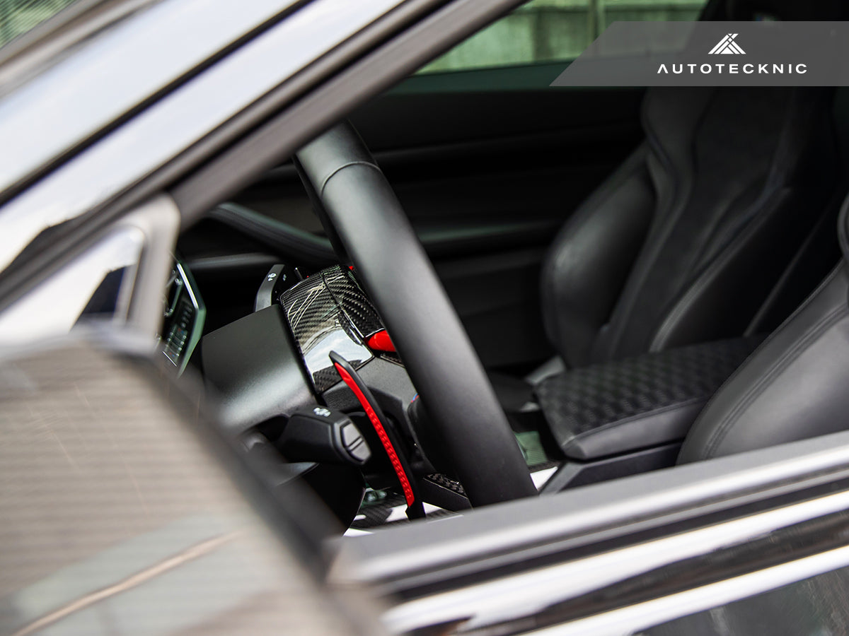 AutoTecknic Carbon LCI Steering Wheel Top Cover - G8X M2/ M3/ M4-Interior-Silicon Valley Bimmer