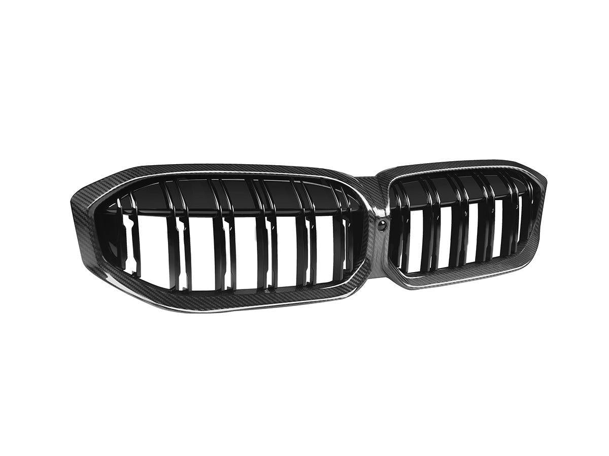 AutoTecknic Dry Carbon Fiber Dual-Slat Front Grille - G20 3-Series LCI-Exterior-Silicon Valley Bimmer
