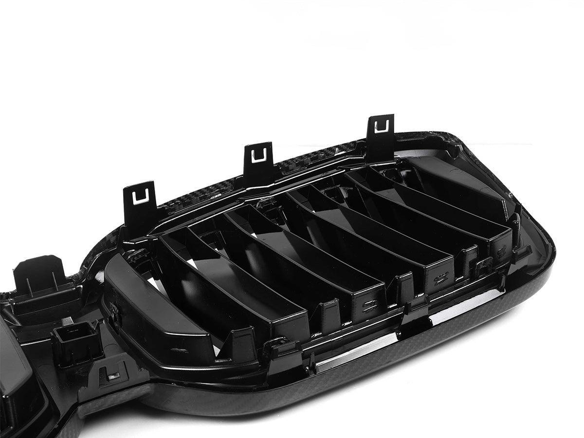 AutoTecknic Dry Carbon Fiber Dual-Slats Front Grille Set - F97 X3M LCI | F98 X4M LCI-Exterior-Silicon Valley Bimmer