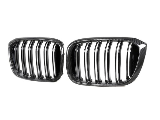 AutoTecknic Dry Carbon Fiber Dual-Slats Front Grille Set - G01 X3 | G02 X4 Pre-LCI-Exterior-Silicon Valley Bimmer