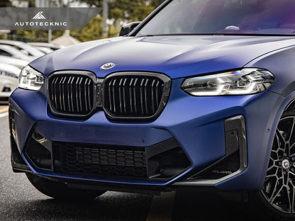 AutoTecknic Dry Carbon Fiber Dual-Slats Front Grille Set - G01 X3 LCI | G02 X4 LCI-Exterior-Silicon Valley Bimmer
