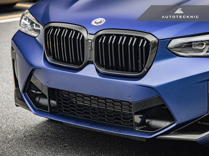 AutoTecknic Dry Carbon Fiber Dual-Slats Front Grille Set - G01 X3 LCI | G02 X4 LCI-Exterior-Silicon Valley Bimmer