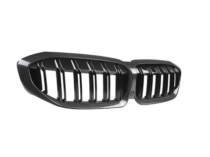 AutoTecknic Dry Carbon Fiber Dual-Slats Front Grilles - G20 3-Series Pre-LCI-Exterior-Silicon Valley Bimmer