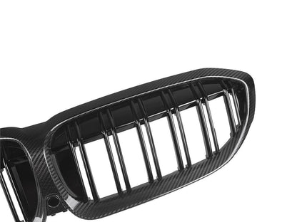 AutoTecknic Dry Carbon Fiber Dual-Slats Front Grilles - G20 3-Series Pre-LCI-Exterior-Silicon Valley Bimmer