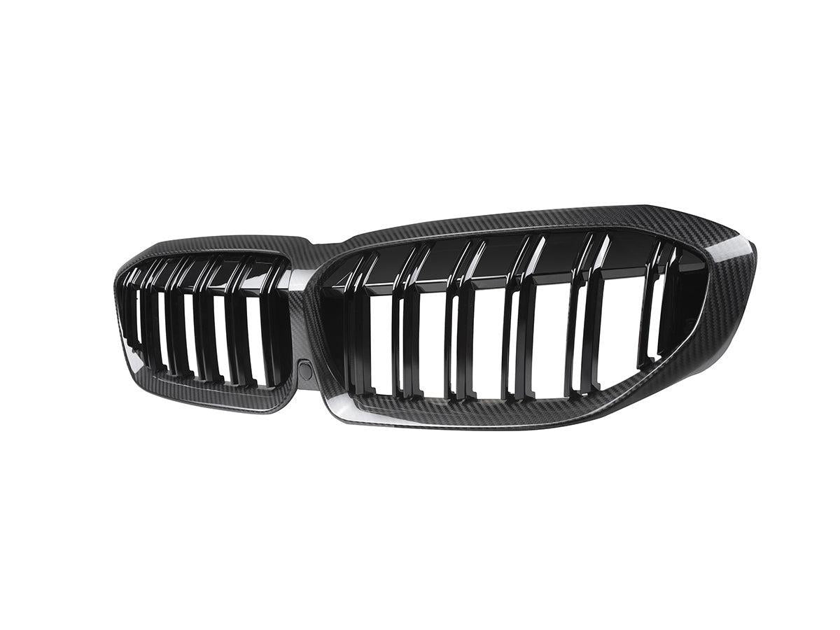 AutoTecknic Dry Carbon Fiber Dual-Slats Front Grilles - G20 3-Series Pre-LCI-Exterior-Silicon Valley Bimmer