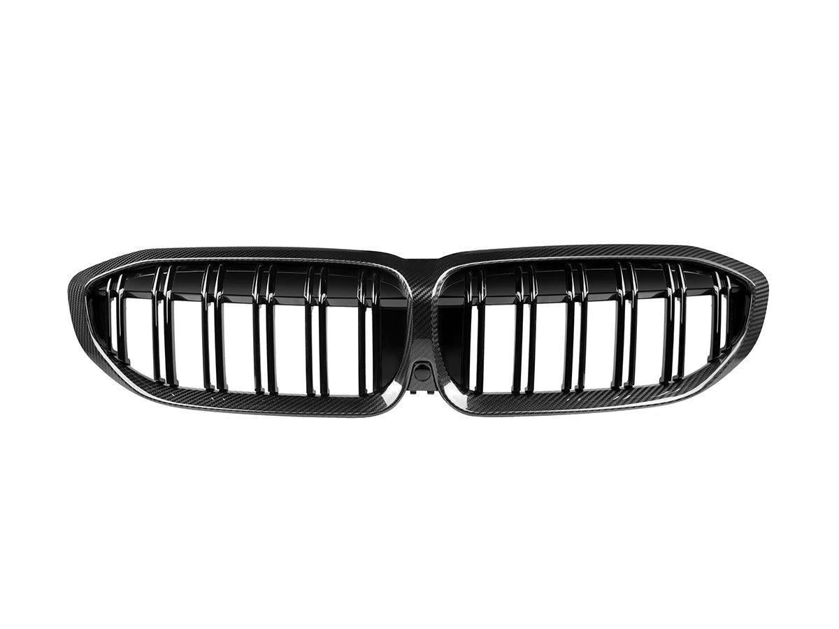 AutoTecknic Dry Carbon Fiber Dual-Slats Front Grilles - G20 3-Series Pre-LCI-Exterior-Silicon Valley Bimmer