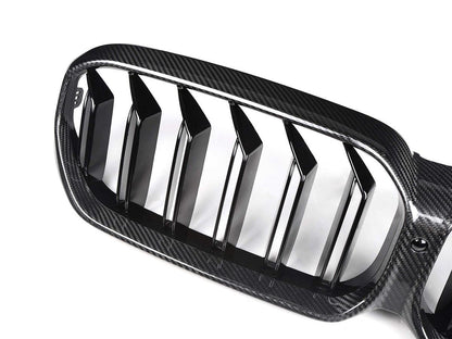 AutoTecknic Dry Carbon Fiber Dual-Slats Front Grilles - G30 5-Series LCI-Exterior-Silicon Valley Bimmer