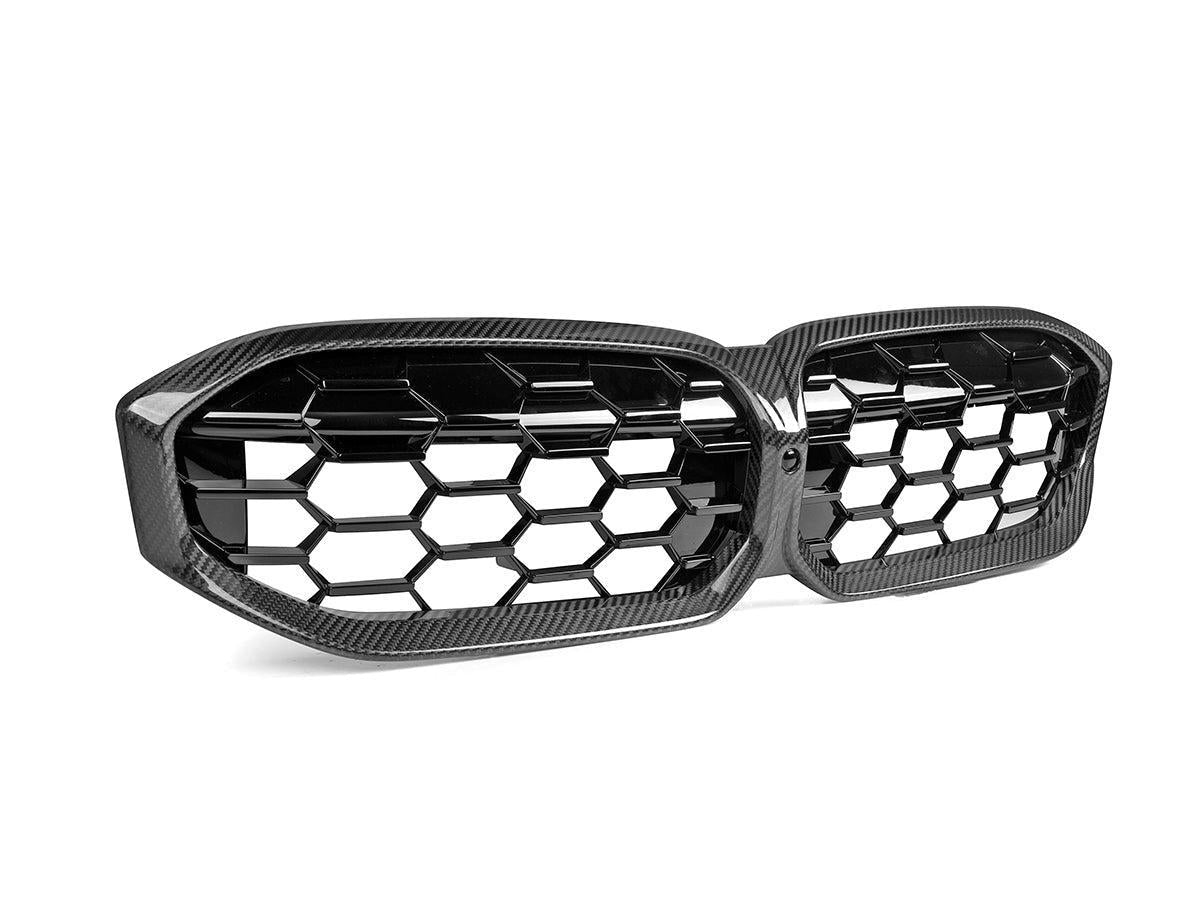 AutoTecknic Dry Carbon Fiber Honeycomb Front Grille - G20 3-Series LCI-Exterior-Silicon Valley Bimmer