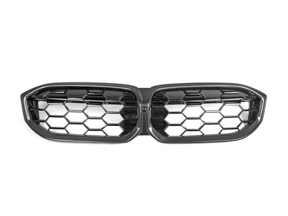 AutoTecknic Dry Carbon Fiber Honeycomb Front Grille - G20 3-Series LCI-Exterior-Silicon Valley Bimmer