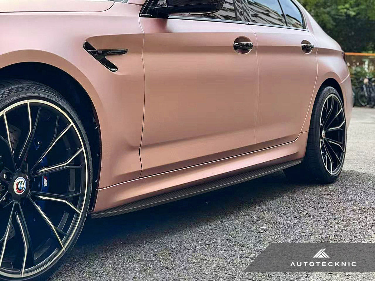 AutoTecknic Dry Carbon Fiber Side Skirt Extension Set - F90 M5 | G30 5-Series-Exterior-Silicon Valley Bimmer