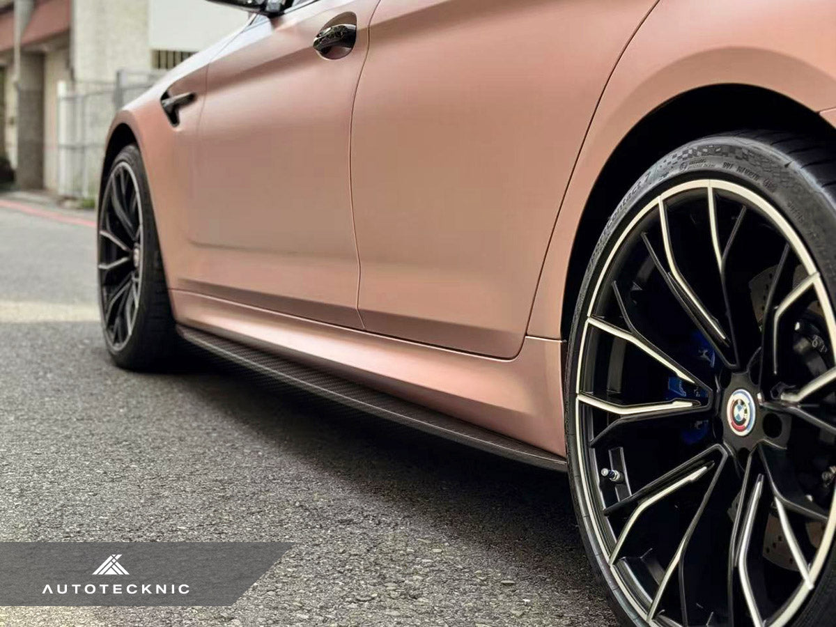 AutoTecknic Dry Carbon Fiber Side Skirt Extension Set - F90 M5 | G30 5-Series-Exterior-Silicon Valley Bimmer