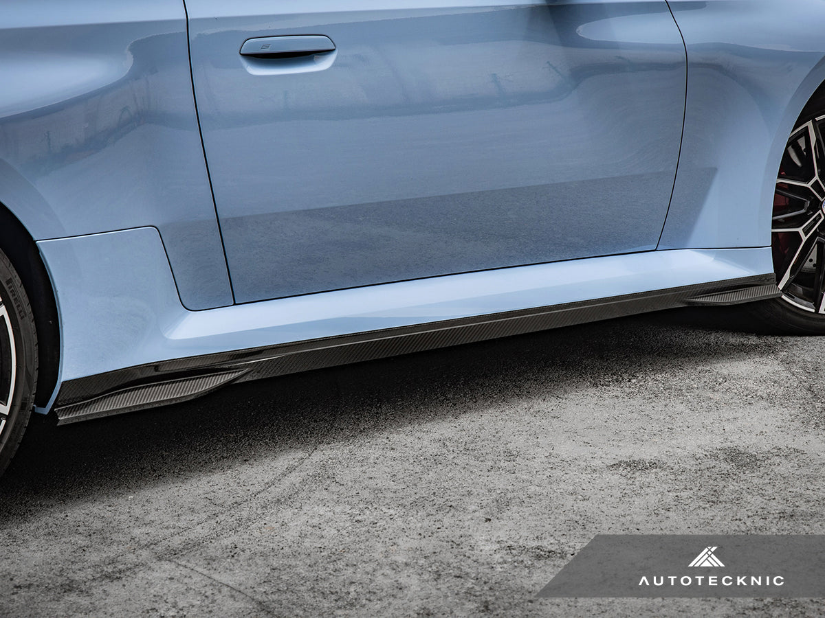 AutoTecknic Dry Carbon Fiber Side Skirt Extension Set - G87 M2-Exterior-Silicon Valley Bimmer