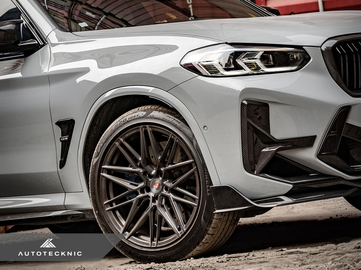 AutoTecknic Dry Carbon Front Bumper Trim Set - F97 X3M LCI | F98 X4M LCI-Exterior-Silicon Valley Bimmer