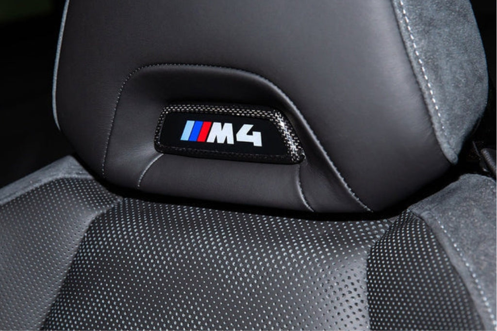 AutoTecknic Dry Carbon Front Seat Illuminated Emblem Surround Set - BMW M-Interior-Silicon Valley Bimmer