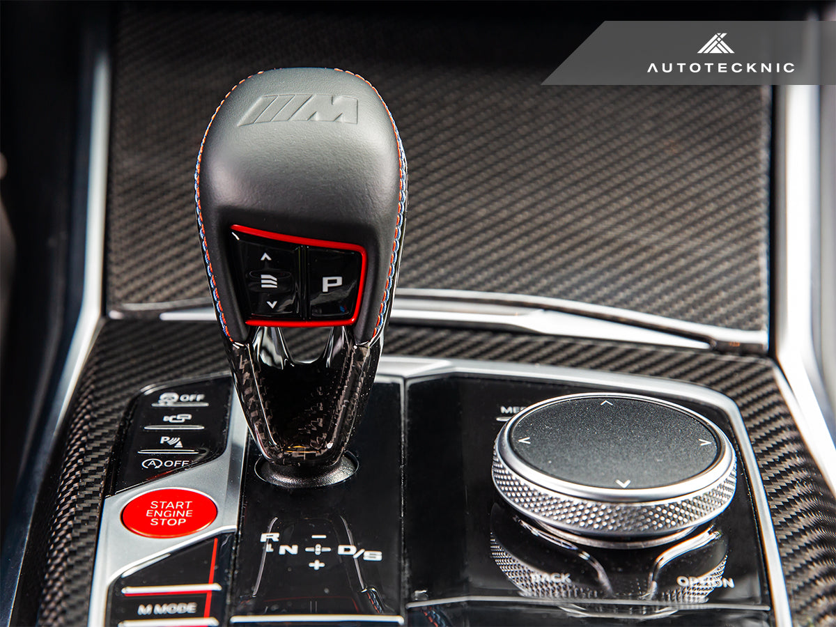 AutoTecknic Dry Carbon Gear Selector Cover - F95 X5M | F96 X6M-Interior-Silicon Valley Bimmer