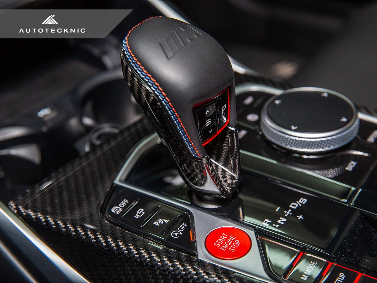 AutoTecknic Dry Carbon Gear Selector Cover - F97 X3M | F98 X4M LCI-Interior-Silicon Valley Bimmer