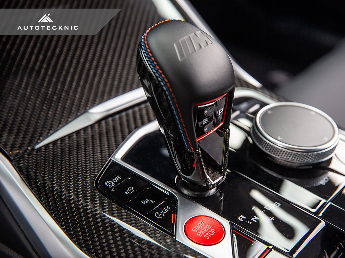 AutoTecknic Dry Carbon Gear Selector Cover - G8X M3/ M4-Interior-Silicon Valley Bimmer