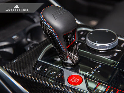 AutoTecknic Dry Carbon Gear Selector Cover - G8X M3/ M4-Interior-Silicon Valley Bimmer