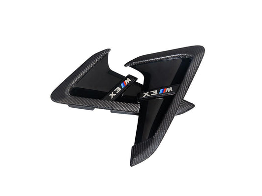 AutoTecknic Dry Carbon Gloss Black Fender Trim Set - F97 X3M | F98 X4M-Exterior-Silicon Valley Bimmer