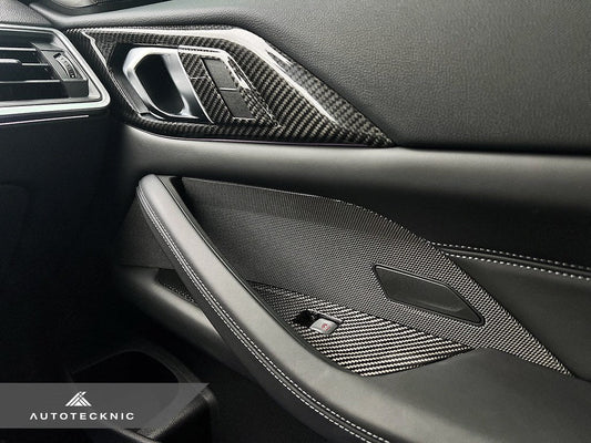 AutoTecknic Dry Carbon Interior Door Handle Trim Set - G22 4-Series-Interior-Silicon Valley Bimmer