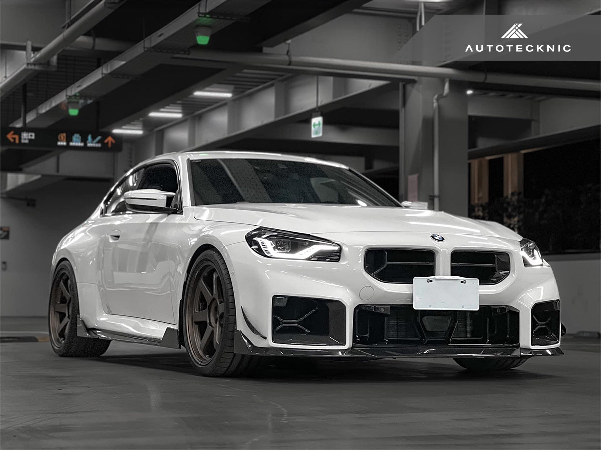 AutoTecknic Dry Carbon Podium Front Bumper Lower Vent Set - G87 M2-Exterior-Silicon Valley Bimmer