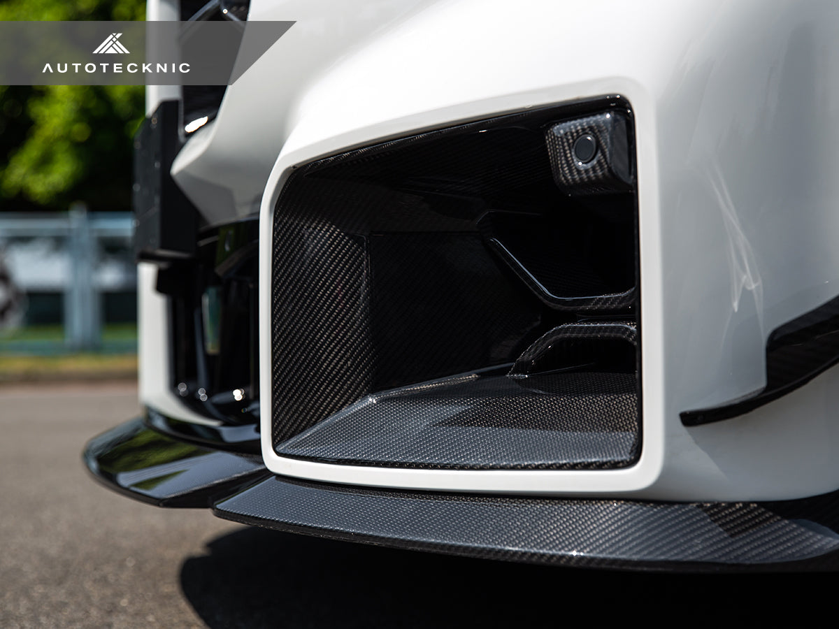 AutoTecknic Dry Carbon Podium Front Bumper Lower Vent Set - G87 M2-Exterior-Silicon Valley Bimmer