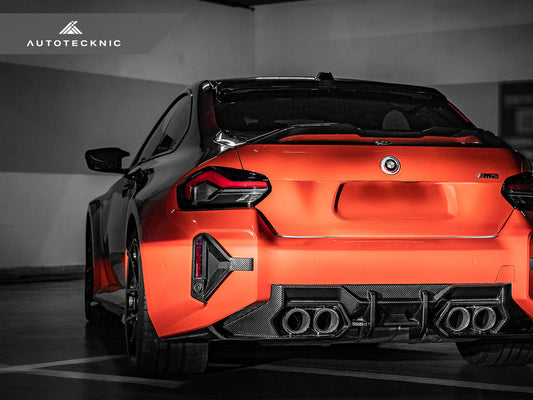 AutoTecknic Dry Carbon Rear Bumper Reflector Trim Set - G87 M2-Exterior-Silicon Valley Bimmer
