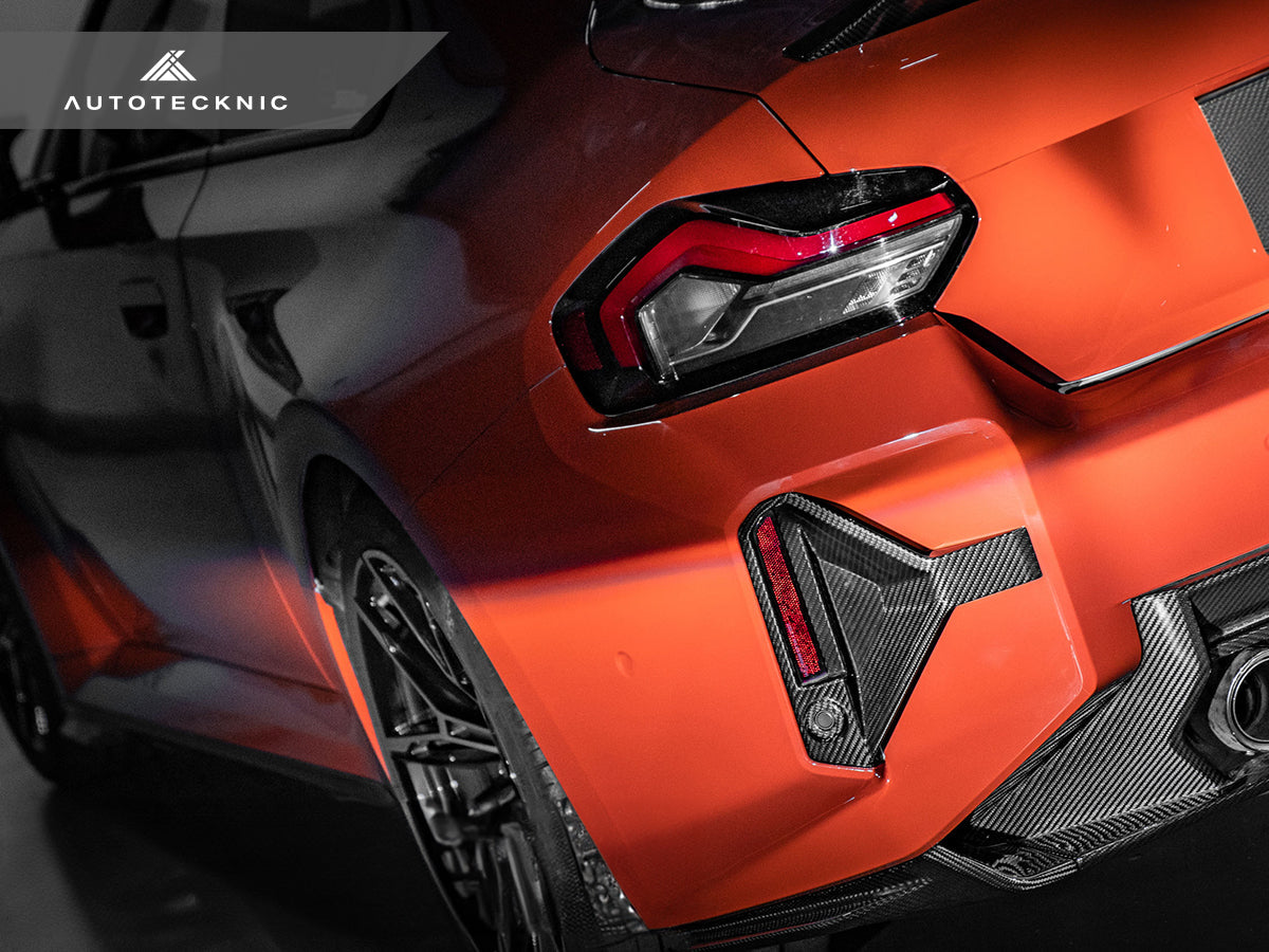 AutoTecknic Dry Carbon Rear Bumper Reflector Trim Set - G87 M2-Exterior-Silicon Valley Bimmer