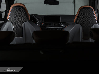 AutoTecknic Dry Carbon Seat Back Cover Set - F97 X3M | F98 X4M-Interior-Silicon Valley Bimmer