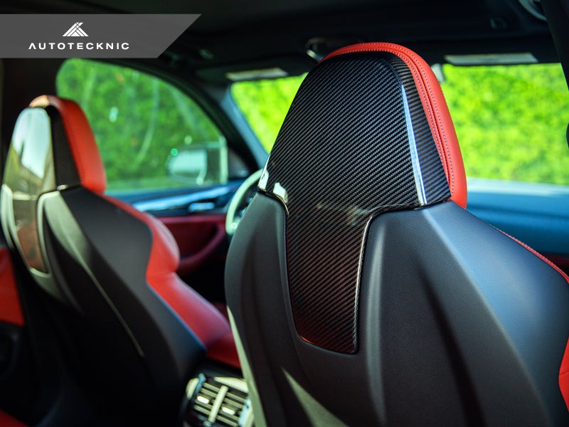 AutoTecknic Dry Carbon Seat Back Cover Set - F97 X3M | F98 X4M-Interior-Silicon Valley Bimmer