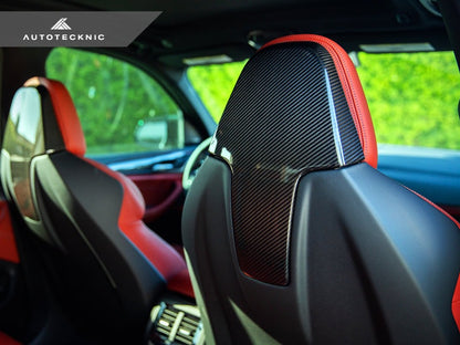 AutoTecknic Dry Carbon Seat Back Cover Set - F97 X3M | F98 X4M-Interior-Silicon Valley Bimmer