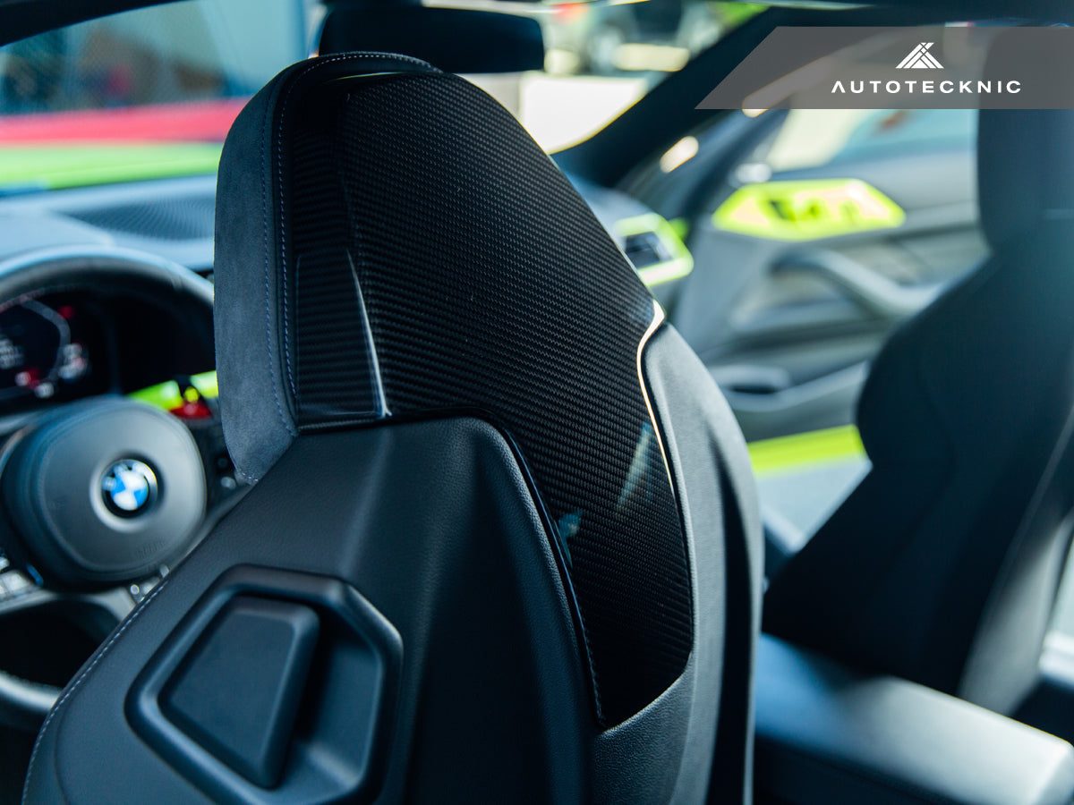 AutoTecknic Dry Carbon Seat Back Cover Set - G80 M3 | G82 M4-Interior-Silicon Valley Bimmer