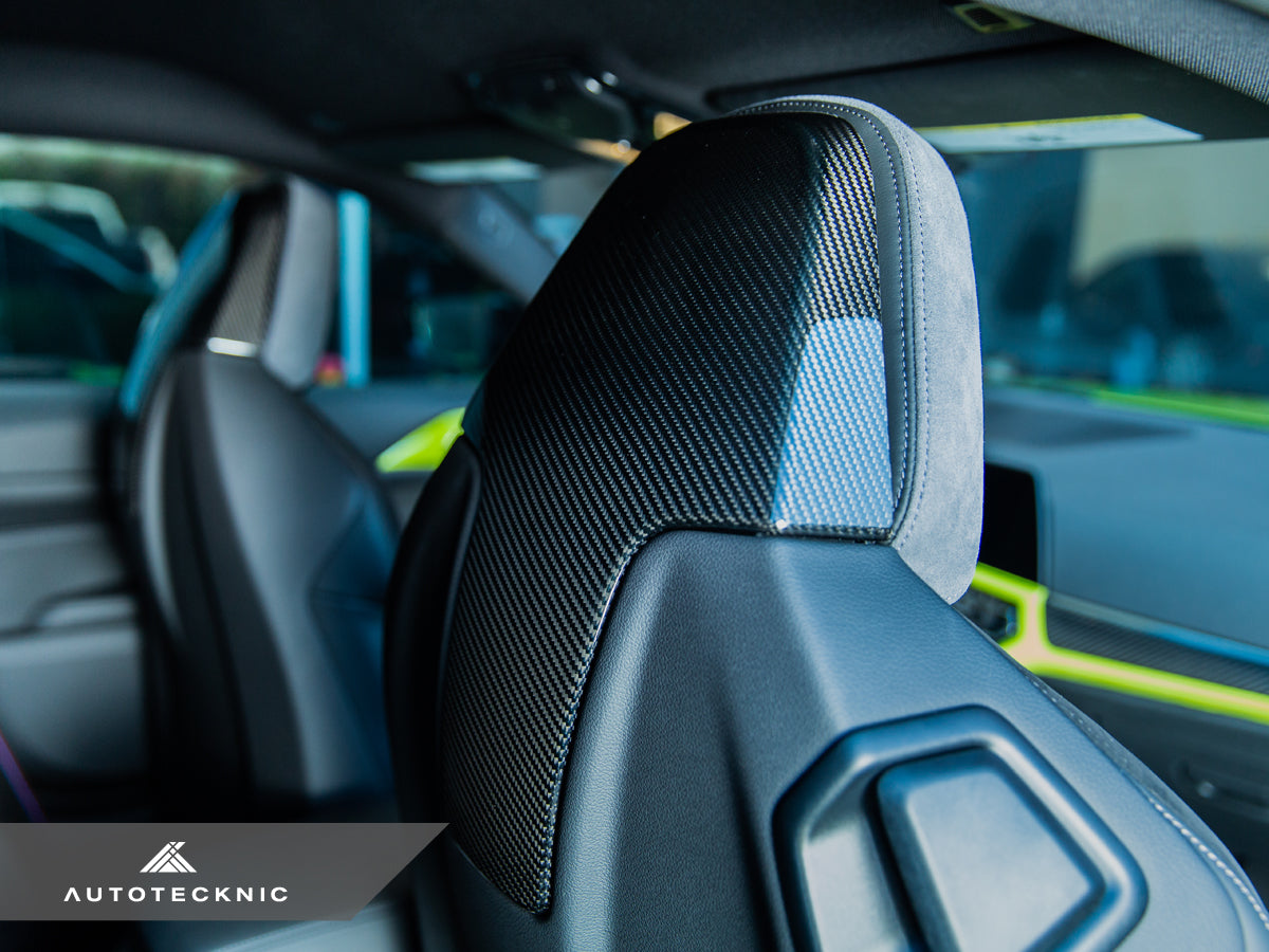 AutoTecknic Dry Carbon Seat Back Cover Set - G80 M3 | G82 M4-Interior-Silicon Valley Bimmer