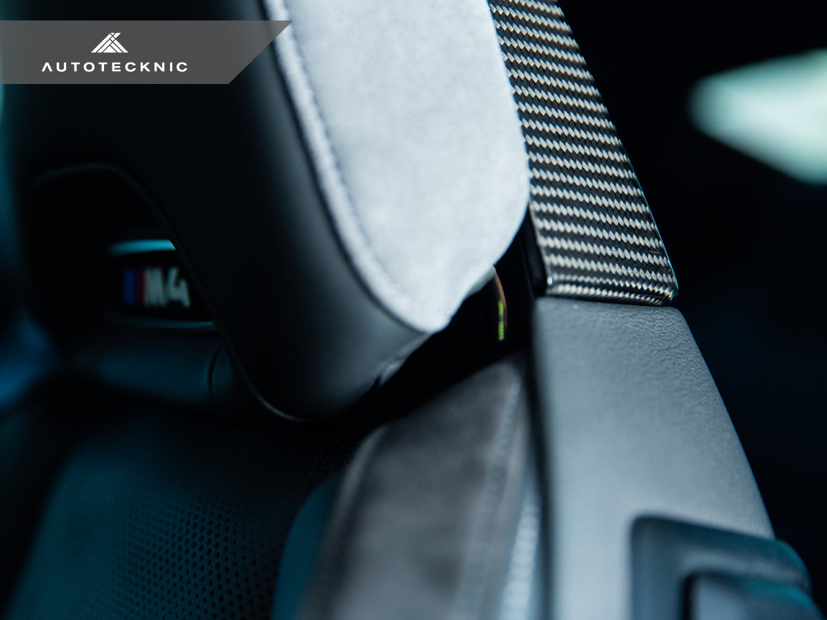 AutoTecknic Dry Carbon Seat Back Cover Set - G80 M3 | G82 M4-Interior-Silicon Valley Bimmer