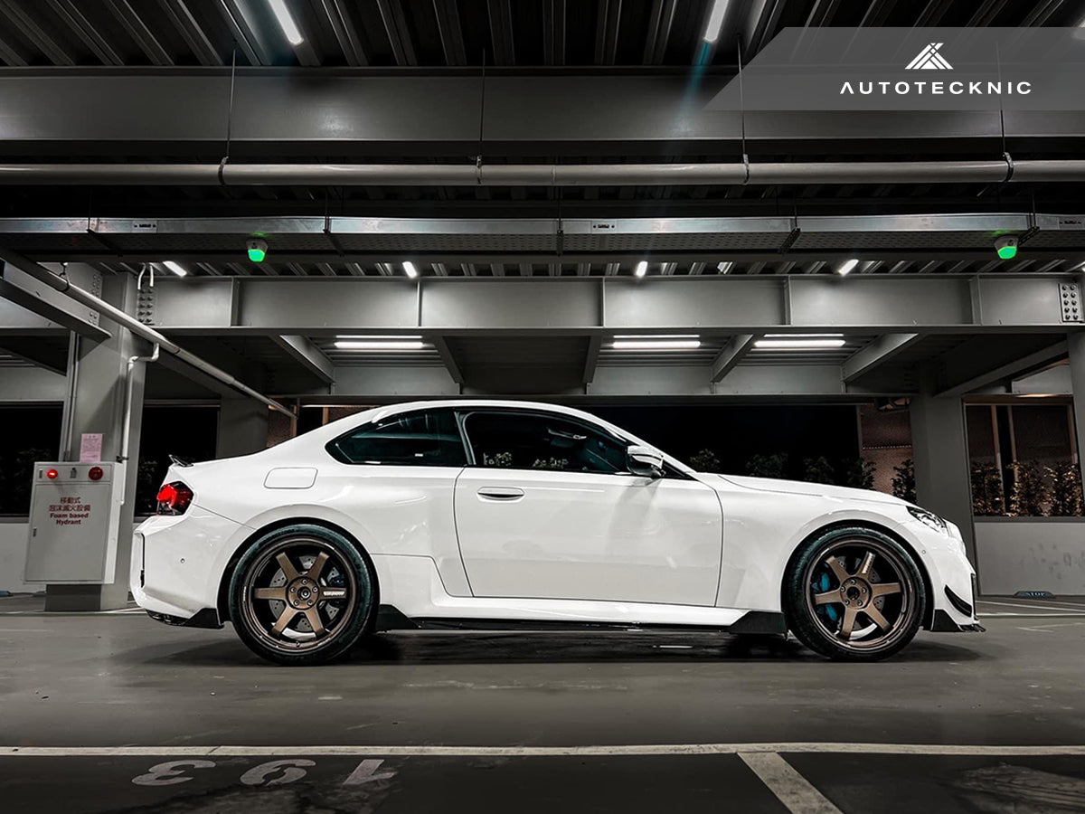 AutoTecknic Dry Carbon Side Skirt Extension Set - G87 M2-Exterior-Silicon Valley Bimmer